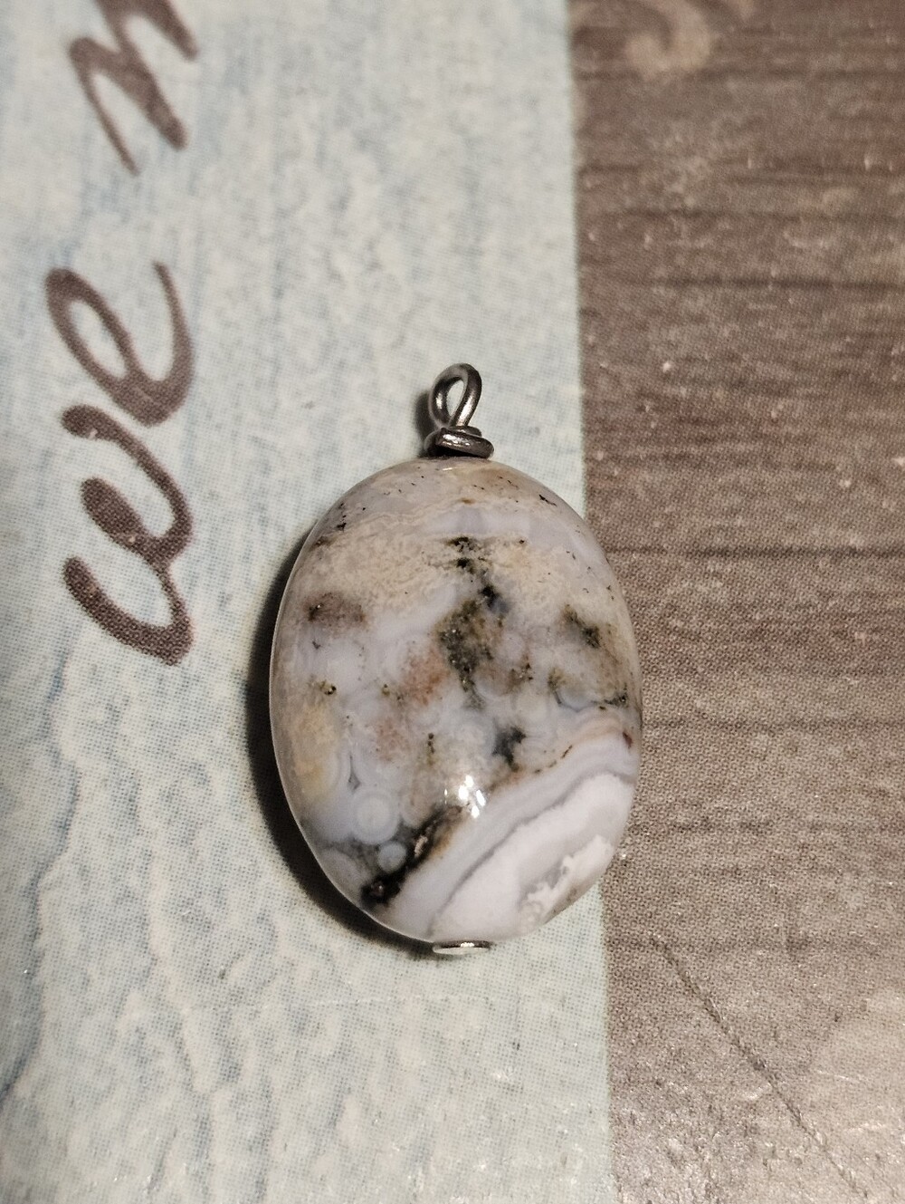 Silver Tone Multicolor Stone Pendant